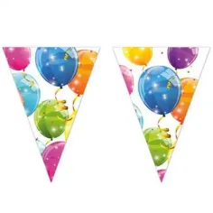Banderín triangular de globos brillantes