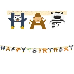 Banner de fiesta de animales divertidos