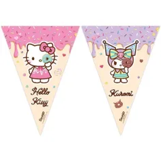 Banner de fiesta de Hello Kitty y Kuromi 200cm