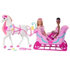 Barbie Cascanueces - Juego de Trineo Nevado con Caballo - Mattel