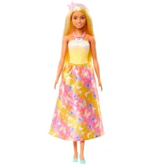imagen de Barbie Dreamtopia: Muñeca princesa en vestido amarillo-rosa con mariposas - Mattel 2