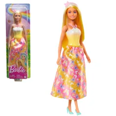 Barbie Dreamtopia: Muñeca princesa en vestido amarillo-rosa con mariposas - Mattel