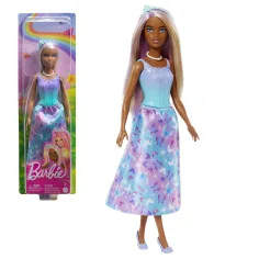 Barbie Dreamtopia: Muñeca princesa en vestido azul-púrpura con mariposas - Mattel
