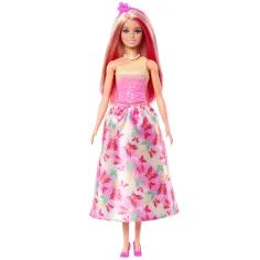 imagen de Barbie Dreamtopia: Muñeca princesa en vestido rosa con mariposas - Mattel 2