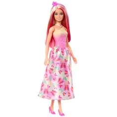 imagen de Barbie Dreamtopia: Muñeca princesa en vestido rosa con mariposas - Mattel 3