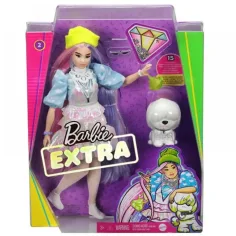 Barbie Extra: Muñeca con vestido brillante y mascota - Mattel