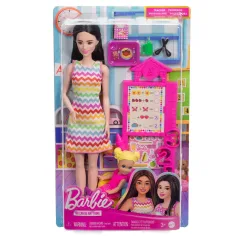 Barbie maestra muñeca de carrera set de juego con niña rubia - Mattel