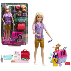 Barbie: Muñeca de carrera de rescatista de animales con accesorios - Mattel