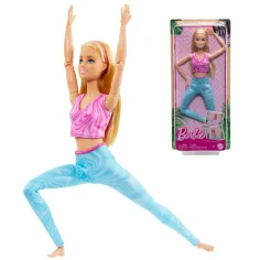 Barbie: Muñeca de yoga flexible con cabello rubio - Mattel