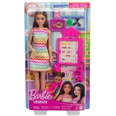 Barbie profesora de cabello castaño muñeca de carrera set de juego con accesorios - Mattel