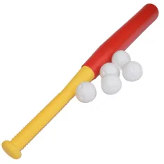Bate de béisbol de plástico rojo con pelotas 56cm