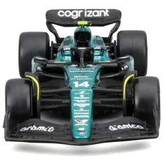 imagen de Bburago: Aston Martin AMR23 F1 coche de carreras modelo a escala 1/43 (Fernando Alonso #14) 3