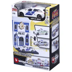 Bburago city - Audi A6 coche de policía y comisaría 1 /43