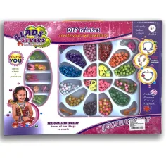 Beads Series: Set de joyería con cuentas, goma para el cabello y colgante con más de 200 cuentas