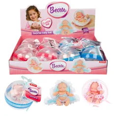 BEAU Baby muñeca durmiendo sorpresa en bola en dos versiones 8,5cm 1ud