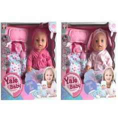 Bebé que orina en bata, con accesorios en 2 versiones 35cm
