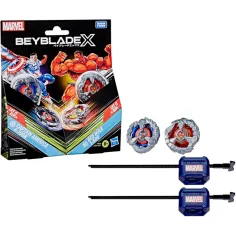 Beyblade X Marvel Colaboración Capitán América vs Hulk Rojo peonza set – Hasbro