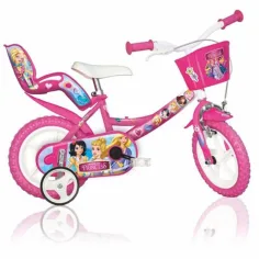 Bicicleta de niña rosa de princesa tamaño 12 - bicicleta Dino Bikes
