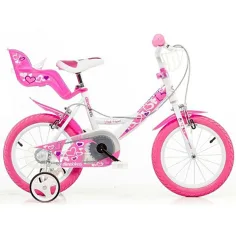 Bicicleta infantil con corazones tamaño 14 - bicicleta Dino Bikes