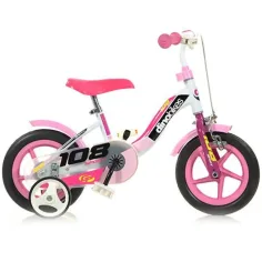 Bicicleta infantil Dino Sport 108 rosa-blanco de 10 pulgadas - bicicleta Dino Bikes