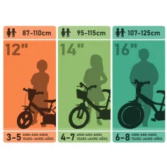 imagen de Bicicleta infantil Flappy de 16” con cesta y asiento para muñeca en color rosa-blanco – bicicleta Dino Bikes 4