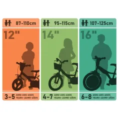 imagen de Bicicleta infantil Hot Wheels de 16” con portabotellas y ruedas laterales en color naranja-negro – bicicleta Dino Bikes 5