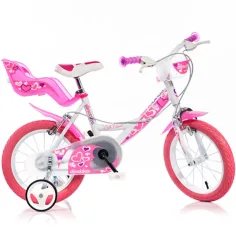 Bicicleta infantil Little Heart rosa-blanco tamaño 16 - bicicleta Dino Bikes