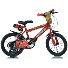 Bicicleta infantil roja Cars de tamaño 14 - bicicleta Dino Bikes