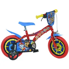 Bicicleta infantil roja y azul de Paw Patrol tamaño 12 - bicicleta Dino Bikes
