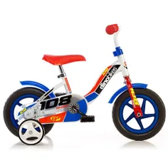 Bicicleta infantil roja y blanca tamaño 10 - bicicleta Dino bikes