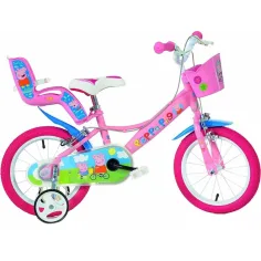 Bicicleta infantil rosa de Peppa Pig en tamaño 16 - Bicicleta Dino Bikes