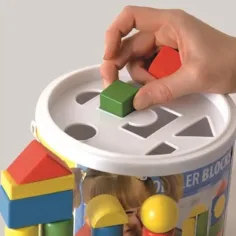 imagen de Bloques de construcción de madera 50 piezas con caja de clasificación de formas - Woodyland 2