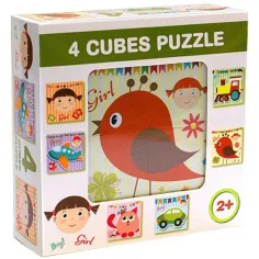 Bloques de cuentos con diseño de niño y niña 4 piezas