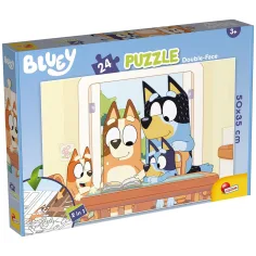Bluey 2 en 1 24 piezas puzzle y libro para colorear 50x35cm - Lisciani