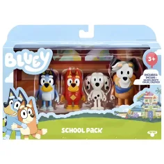 Bluey: Bluey y sus amigos en la escuela set de figuras de juego de 4 piezas