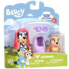 Bluey: Paquete de figuras de personajes dobles - Abuelo Bluey y Bingo