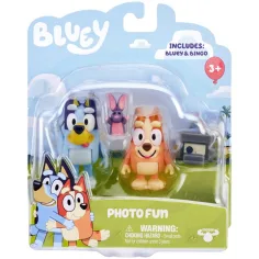 Bluey: Paquete de figuras de personajes dobles - Bluey y Bingo haciendo fotos