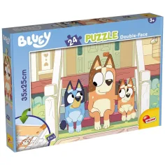 Bluey perritos en la escalera 2 en 1 rompecabezas y colorear 24 piezas - Lisciani