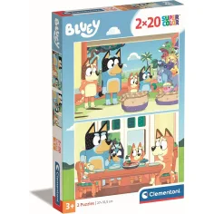 Puzzle supercolor de 2x20 piezas Bluey - Clementoni