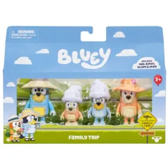 Bluey: Viaje familiar set de figuras de 4 piezas