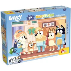 Bluey y sus amigos 2 en 1 24 piezas maxi puzzle de suelo y libro para colorear 35x25cm - Lisciani