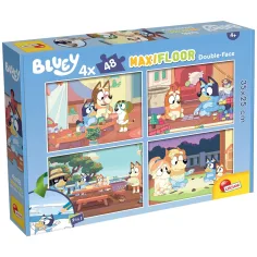 Bluey y sus amigos 2 en 1 rompecabezas maxi de 4x48 piezas y libro para colorear 35x25cm - Lisciani