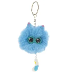 Bolsa con pompones y ojos - azul