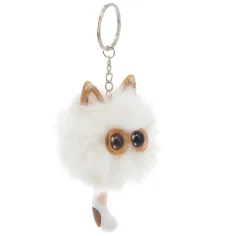 Bolsa con pompones y ojos - blanco