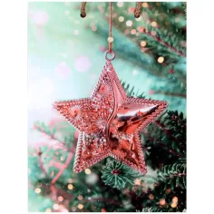 Bolsa de regalo con diseño de estrella navideña 17,5x22,5x9,5cm