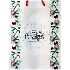 Bolsa de regalo con diseño de Feliz Navidad 17,5x22,5x9,5cm