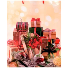 Bolsa de regalo con diseño navideño 26x32x12,5cm
