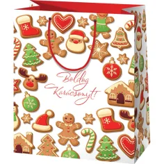 Bolsa de regalo de tamaño mediano con la inscripción Feliz Navidad 18x23x10cm