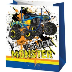 Bolsa de regalo de tamaño normal con estampado de Monster Truck 11x6x14cm