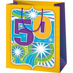 Bolsa de regalo exclusiva de tamaño normal del 50 aniversario 11x6x15cm